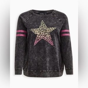 Torrid LoveSick - Neon Leopard Star Sweater Size 4